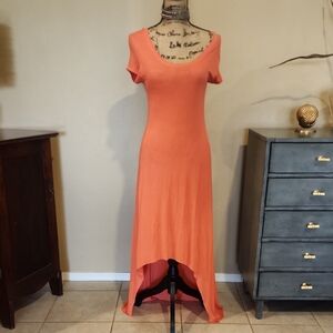 BCBGMaxAzria Coral Scoop-Neck High-Low Dress (L)